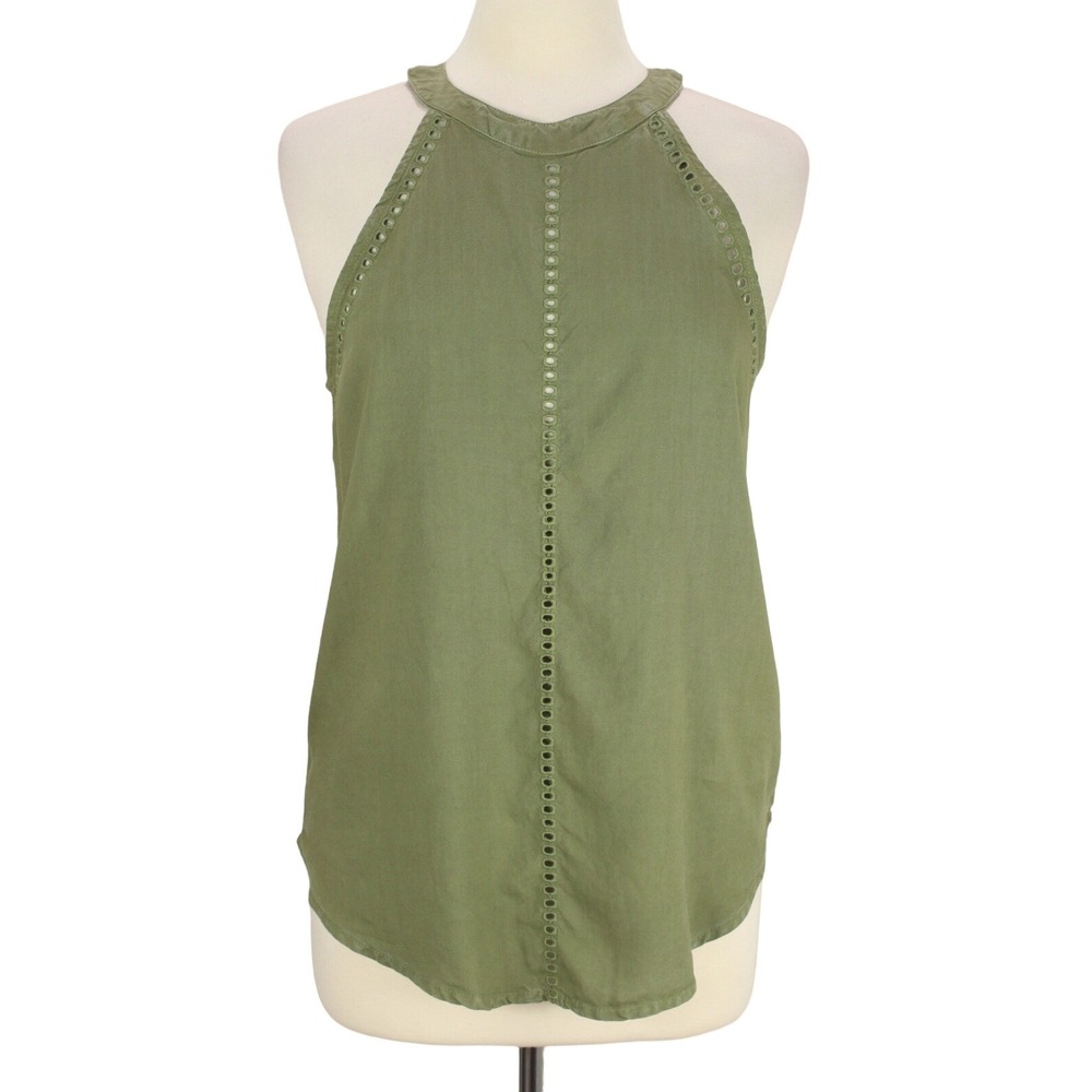 CLOTH & STONE Halter Top Size Small Green‎ Cut Out sleeveless Keyhole